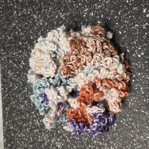 Ruffle crochet hair scrunchie.